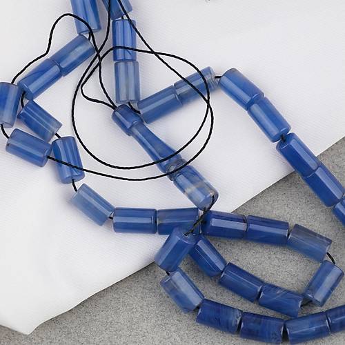 S�kma Kehribar Kesme Kesim 6x10mm Tesbih P�sk�ls�z Mavi