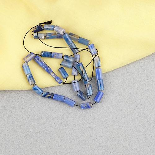 S�kma Kehribar Kesme Kesim 6x10mm Tesbih P�sk�ls�z Mavi