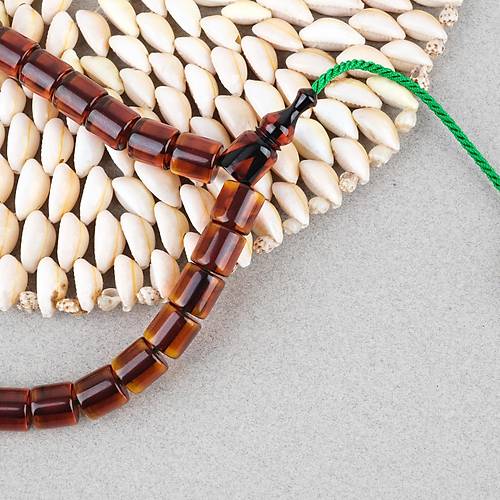 Ate� Kehribar Alman �ubuk Kesme Kesim 11x11mm Tesbih