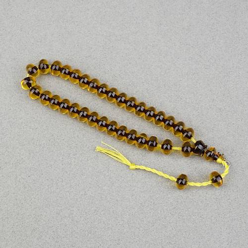 Omari Ate� Kehribar Bas�k K�re Kesim Oturtma �mameli Sistemli Bilek Boy 7.5x10.5mm Tesbih