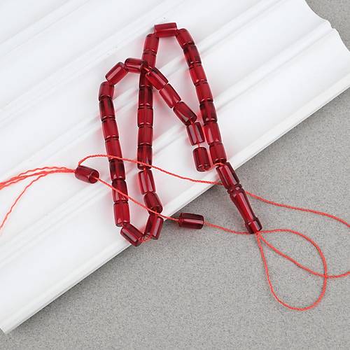 U�ak Cam� Kesme Kesim 7x10.5mm Tesbih - �effaf K�rm�z�