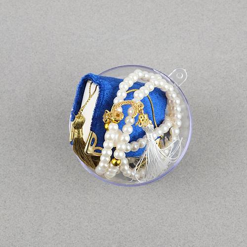 Fanus ��erisinde Mini Kuran ve Tesbih Seti