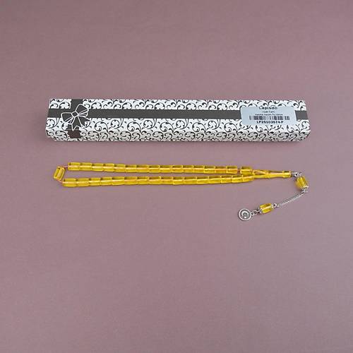 U�ak Cam� Kesme Kesim 7x10mm Alpaka P�sk�ll� Tesbih �effaf Sar�