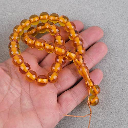 Ate� Kehribar K�re Kesim 1mm Tesbih - Bal Sar�s� P�sk�ls�z