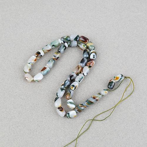 Arizona Katalin Kaps�l Kesim 8x12mm Tesbih (P�sk�ls�z) - Ye�il Beyaz