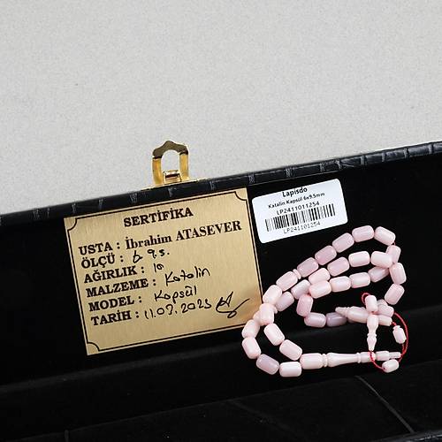 Katalin Usta i Kapsl Kesim 6x9.5mm Tesbih - Beyaz