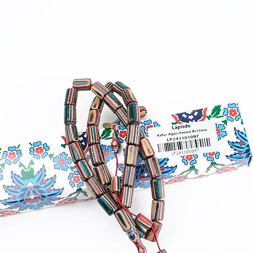 Kafur A�ac� Usta ��i �mzal� Yumu�ak Kesme Kesim 8x12mm Tesbih