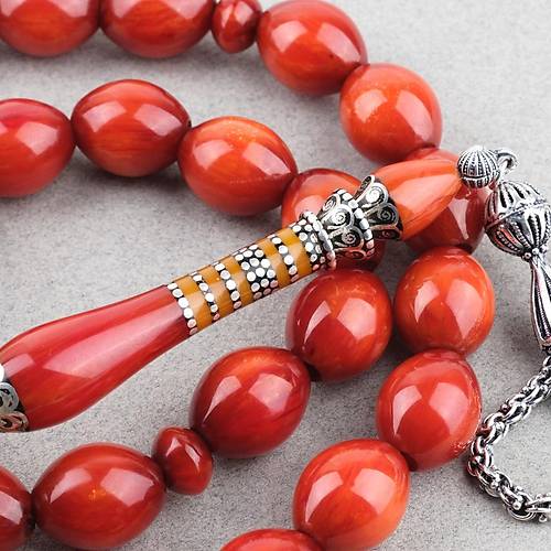 Skma Kehribar zel Gm Nak leme mame 925Ayar Gm Pskl Beyzi Kesim 14x17mm Tesbih