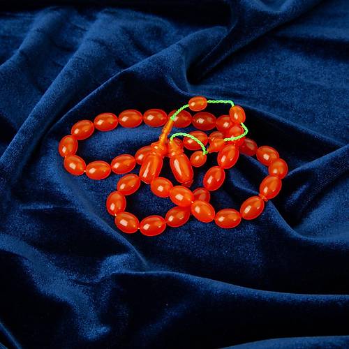 Skma Kehribar Beyzi Kesim 8x10.5mm Tesbih