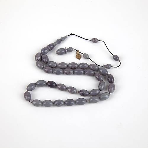 Katalin Beyzi Kesim 7.5x11 mm Tesbih - Gri