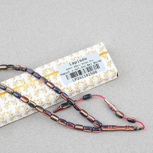 Kafur A�ac� Bilekboy Kaps�l Kesim 4.5x7.5mm Tesbih-Bej Bordo