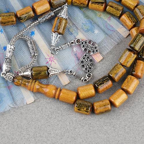 Galalit Sedefli Alpaka P�sk�l Kaps�l Kesim 8x11mm Tesbih