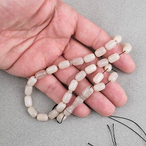 S�kma Kehribar Kaps�l Kesim 7x11mm Tesbih P�sk�ls�z Ta� Rengi