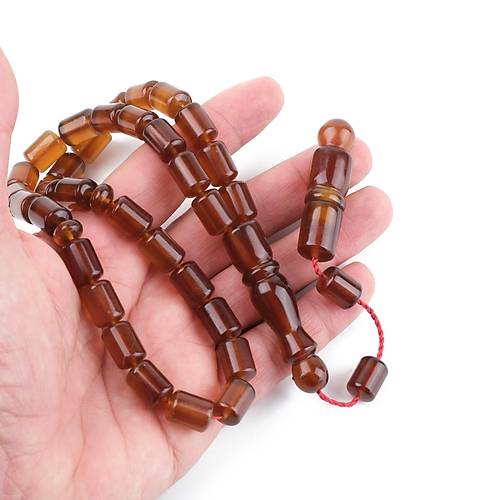 Sumatra Kaya Damla Kehribar Kapsl Kesim 9x13mm Tesbih