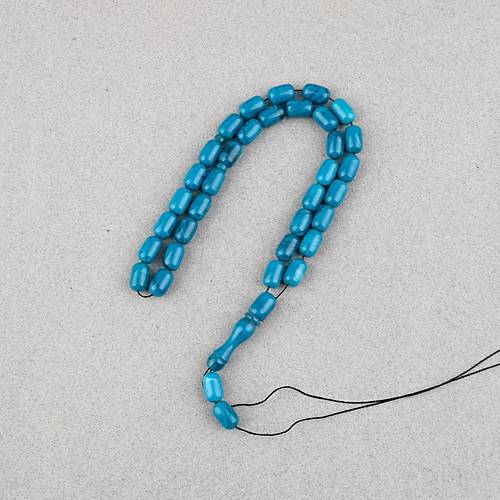 S�kma Kehribar Kaps�l Kesim 7x11mm Tesbih P�sk�ls�z Turkuaz Ye�ili