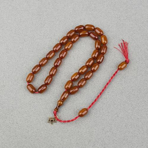 Omari S�kma Kehribar Kaps�l Kesim Oturtma �mameli Sistemli 7x12mm Tesbih