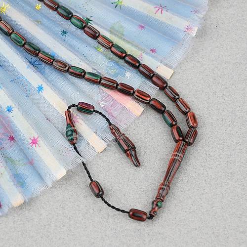 Kafur A�ac� Bilekboy Kaps�l Kesim 4.5x7.5mm Tesbih Ye�il Kahverengi