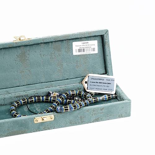 Erzurum Oltu Katalin leme 925Ayar Gm Pskl, lemeli Nakka mame Kapsl Kesim 9x12mm Tesbih