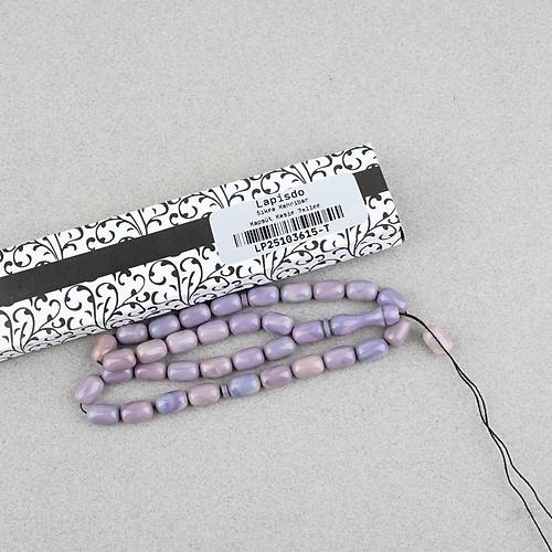 S�kma Kehribar Kaps�l Kesim 7x11mm Tesbih P�sk�ls�z Lila