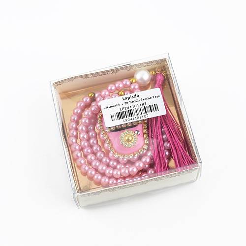 Tal Zikirmatik Elektronik Tesbih ve 99luk Namaz Tesbih Seti -Pembe