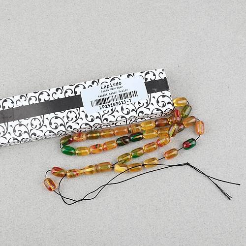 S�kma Kehribar Kaps�l Kesim 7x11mm Tesbih P�sk�ls�z