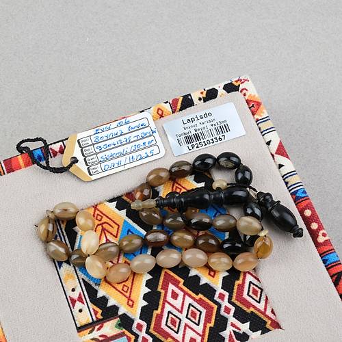 Boynuz Kar���k Usta ��i �mzal� Tombul Beyzi 9x13mm Tesbih