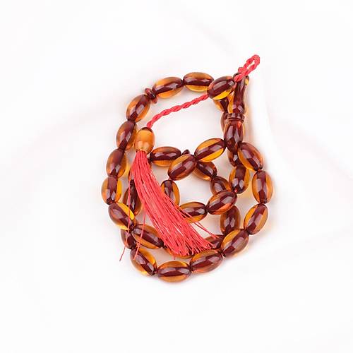 S�kma Kehribar Beyzi Kesim 9x14mm Tesbih