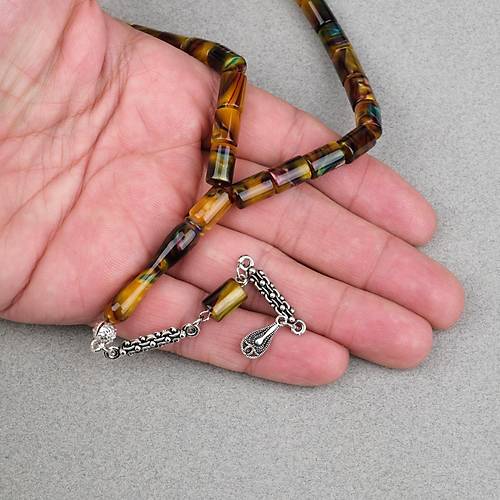 Arizona Katalin Alpaka P�sk�l Kesme Kesim 7x10mm Tesbih- Sedefli