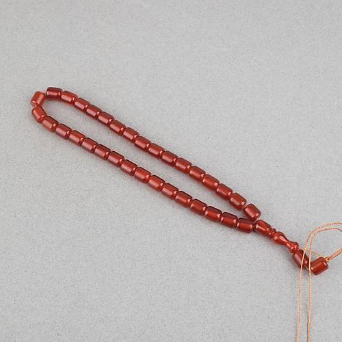 S�kma Kehribar Kaps�l Kesim 9x12mm Tesbih - Karamel P�sk�ls�z