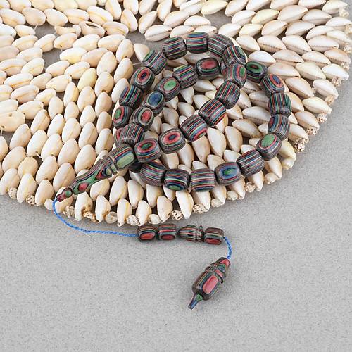 Kafur A�ac� Kaps�l Kesim 11x12mm Tesbih - Ye�il K�rm�z�