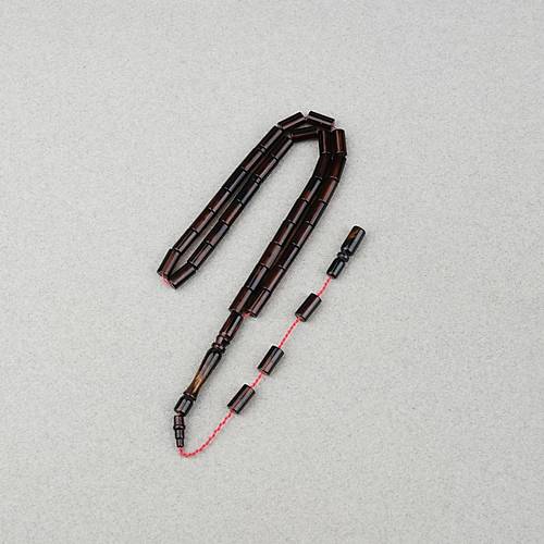 S�kma Kehribar Sistemli Kesme Kesim 5x10mm Tesbih- �effaf Siyah Yans�mal�