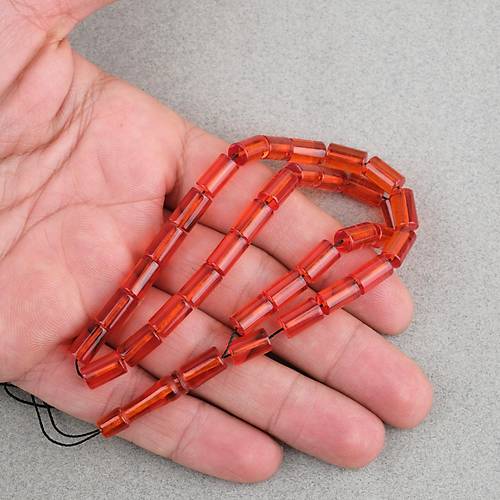 S�kma Kehribar Kesme Kesim 6x10mm Tesbih P�sk�ls�z