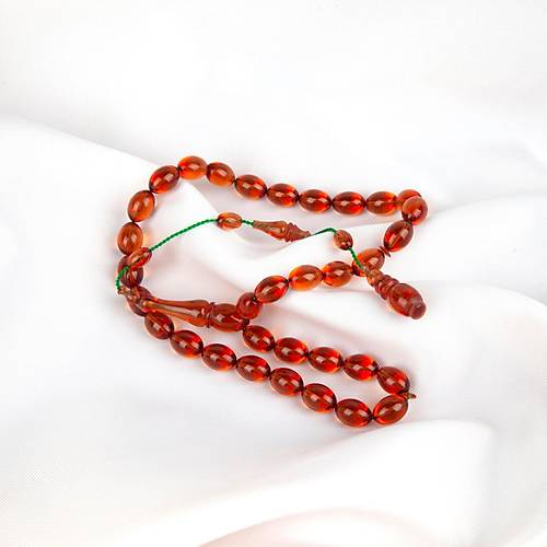 Skma Kehribar Beyzi Kesim 7x10mm Tesbih
