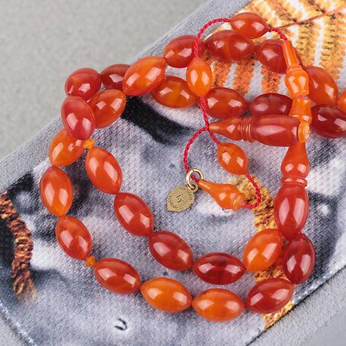 Kadim Katalin Eski amdan Obje Beyzi Kesim 7x12mm Tesbih