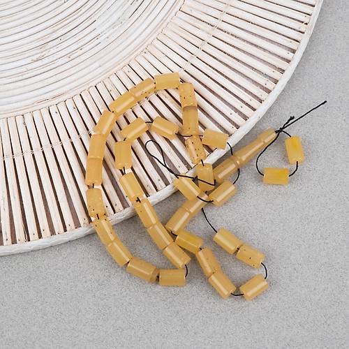 Ate� Kehribar Kesme Kesim 7x11mm Tesbih -Bal Sar�s�
