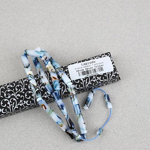Arizona Katalin Sistemli Kesme Kesim 7x11mm Tesbih - Mavi Beyaz