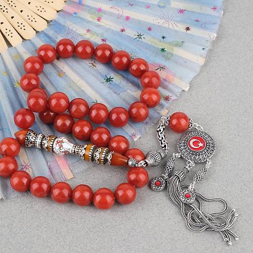 S�kma Kehribar 925Ayar G�m�� P�sk�l �zel G�m�� Nak�� �mame K�re Kesim 13mm Tesbih