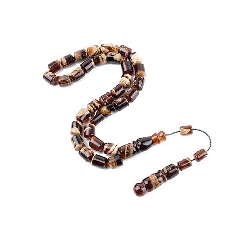 Sumatra Kaya Damla Kehribar Kapsl Kesim 11.5x15mm Tesbih