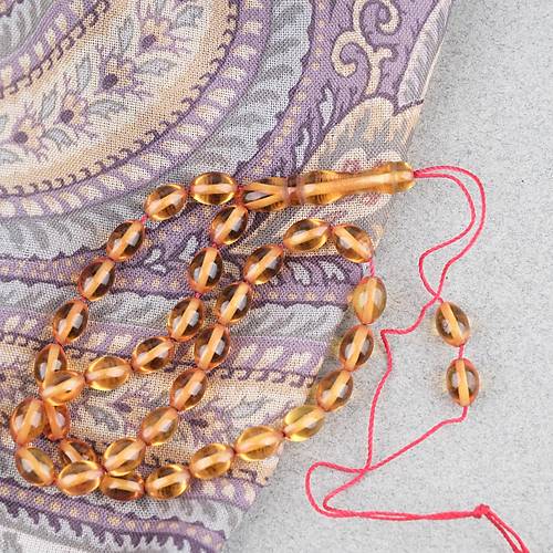 S�kma Kehribar Beyzi Kesim Bilek Boy 5x8mm Tesbih P�sk�ls�z Sar�