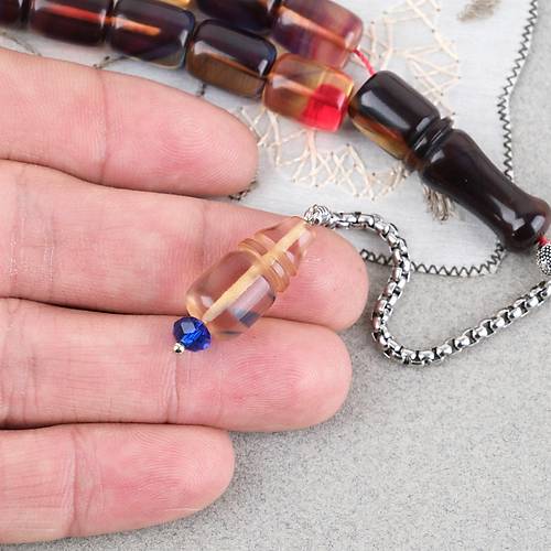 S�kma Kehribar P�sk�ll� Efe Boy Kaps�l Kesim 10x13mm Tesbih -Alacal�