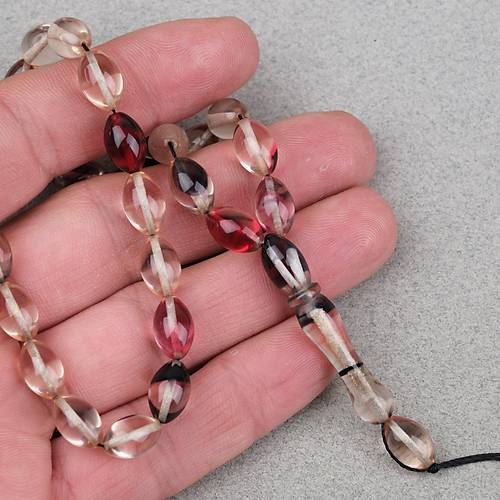 S�kma Kehribar Beyzi Kesim 7x11mm Tesbih