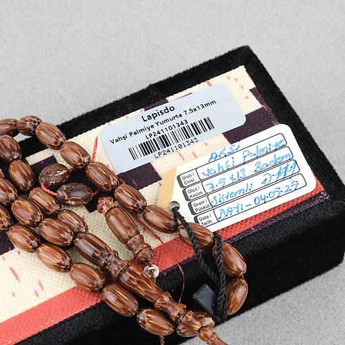 Vah�i Palmiye A�ac� Badem Kesim 7.5x13mm Tesbih