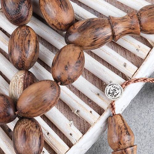 Abanoz Aac Kahverengi Badem Kesim 8x13mm Tesbih