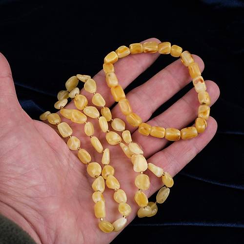 Rus Damla Kehribar Kolye(12.2�gr/55.5�cm) ve �Bileklik Seti (5.2�gr)