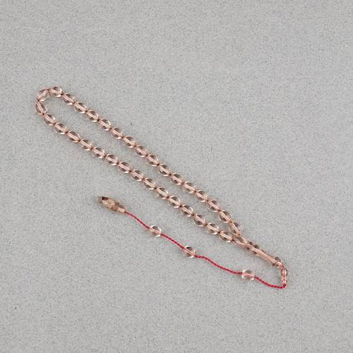 S�kma Kehribar Beyzi Kesim Sistemli Bilek Boy 5x8mm Tesbih �effaf