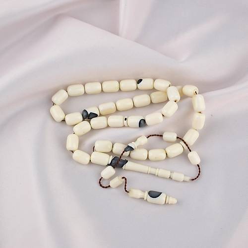 Bilardo Topu Obje Katalin Beyaz Kaps�l Kesim 8x11.5mm Tesbih