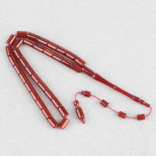 Osmanl� S�kma Kehribar A��zl�ktan D�nem Yap� Kesme Kesim 6x10mm Tesbih