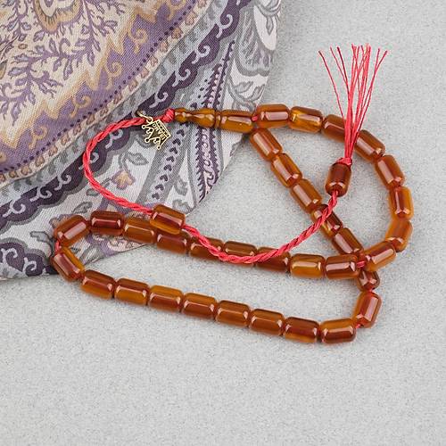 S�kma Kehribar Kaps�l Kesim Omari Sistemli 7x10.5mm Tesbih