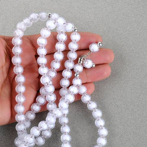 Monomer 99luk K�re Kesim 9mm Namaz Tesbihi  Beyaz