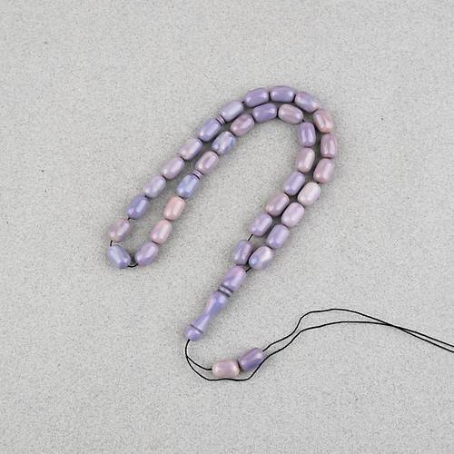 S�kma Kehribar Kaps�l Kesim 7x11mm Tesbih P�sk�ls�z Lila